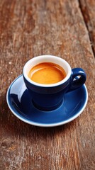 Obraz premium Exploring the rich flavors of a classic Italian espresso cup on rustic wooden table