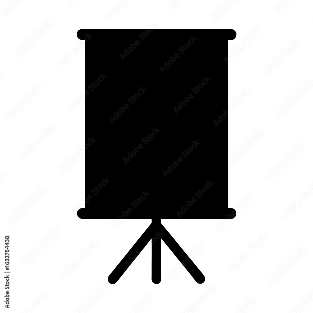 Poster black presentation easel with a blank screen for displaying information