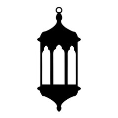 Silhouette of an ornate lamp, vintage design with middle eastern flair