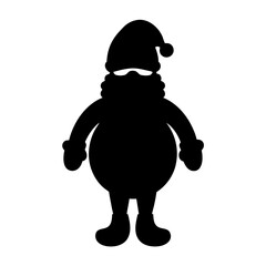 Santa Claus silhouette in black and white ready for Christmas holiday