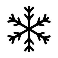 Black abstract snowflake icon on a white background for winter designs