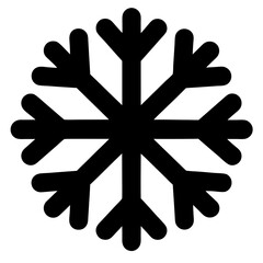 Stylized Vector Snowflake Icon Isolated on White Background for Winter Holiday Designs