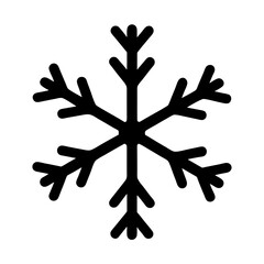 Fototapeta premium Simple Black Snowflake Isolated on White Background Represents Winter Season