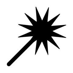 Obraz premium Abstract Black Star with Handle on White Background, Decorative Element