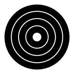 Black and white target with concentric circles aiming for the center