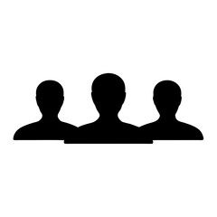 Silhouette of a team of three people representing collaboration and teamwork