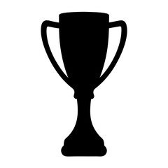 Elegant black trophy silhouette illustration representing victory and achievement in competition