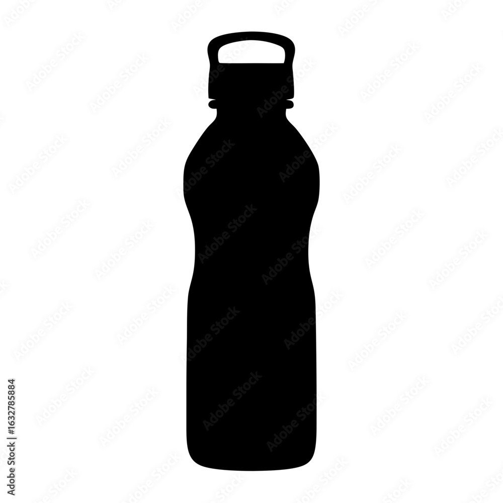 Aufkleber silhouette of reusable water bottle with carrying loop for exercise and hydration