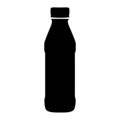 Simple and Clean Black Bottle Silhouette Perfect for Product Mockups