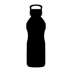 Silhouette of reusable water bottle with carrying loop for exercise and hydration