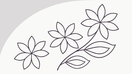 Obraz premium Simple floral outline vector illustration with petal design on a light background