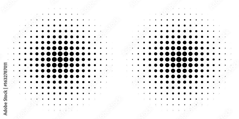 Poster set of black halftone dots backgrounds. vector modern dots halftone,pop art comic style gradient cir