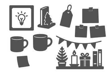 Fototapeta premium Creative workspace elements arranged for an inspiring and productive environment during the holiday season