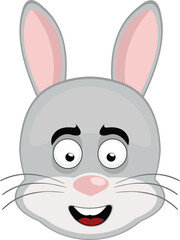 vector illustration emoticon character face rabbit rodent animal with happy and funny expression