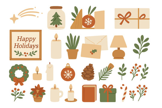 Holiday-themed decorations and elements create a festive atmosphere for winter celebrations and gatherings throughout the season