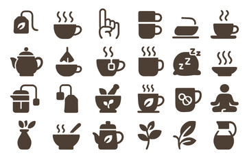 Modern illustrations of plants, books, and lamps in a minimalistic design for a serene atmosphere