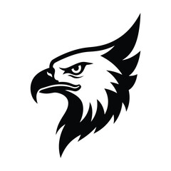 Fierce Eagle Head Logo Design – Vector Hawk Mascot Silhouette for Branding and Sports