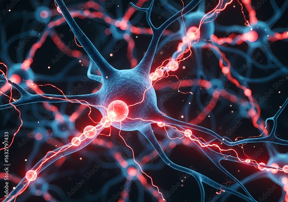 Poster neuron cell network brain activity neural connections synapse nervous system image
