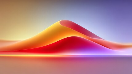 Colorful mountain range with a blue sky in the background. The mountain range is orange and red