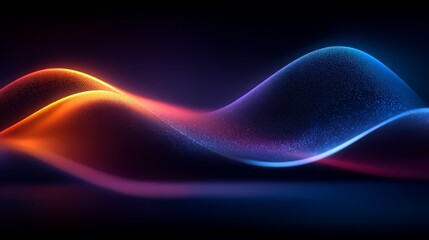 Colorful wave of light is displayed on a dark background. The colors are vibrant and the wave appears to be moving