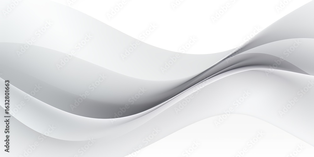Poster white background with a gray wave. the wave is long and has a lot of detail. the image is abstract