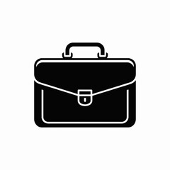 Briefcase Icon – Business Bag Silhouette Vector for Office and Work