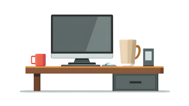 office desk with computer