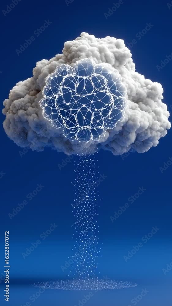 Aufkleber vertical design illustration of towering cloud with abstract elements in a blue background for creat