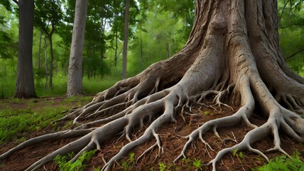 A tree with roots turning into abstract musical notes 4