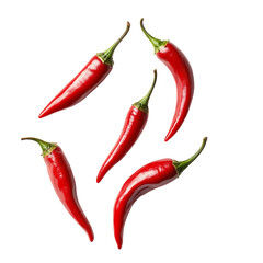 Vibrant Red Chili Peppers Floating on Black Background Spicy Food Photography