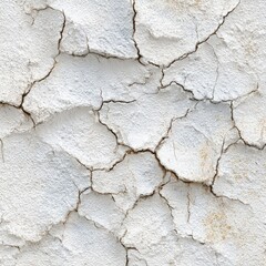Cracked white stucco wall texture