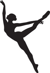 A graceful silhouette of a ballet dancer, with her body perfectly posed in a beautiful illustration of dance.