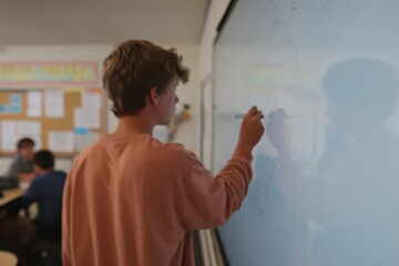 Students engage with interactive whiteboard during first bell celebration at school, showcasing enthusiastic learning environments and collaborative activities