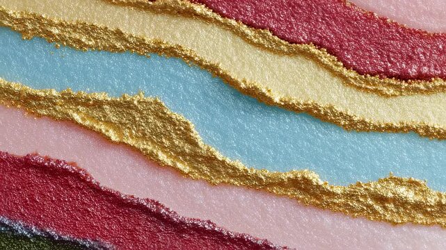 Smooth gradient timeline depicting progression of skin repair phases in separate colored bands metallic gold clot bright red inflammation pastel pink granulation and serene blue remodeling.