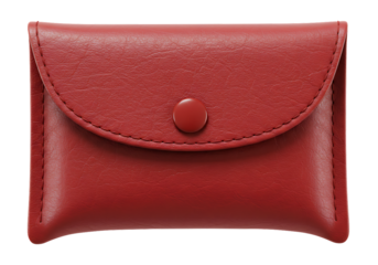 Elegant red leather coin purse small change holder button closure timeless design fashion accessory and stylish storage solution for everyday carry items