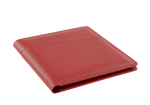 Elegant Red Leather Wallet on Black Background Perfect for Finance Fashion or Business Concepts and Gift Ideas