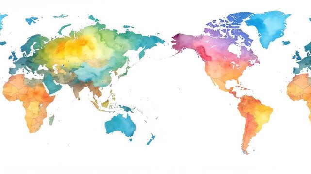 Watercolor world map
