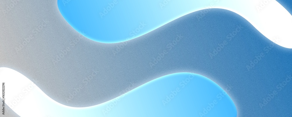 Poster abstract blue waves with smooth light gradients, creating a dynamic and fluid background