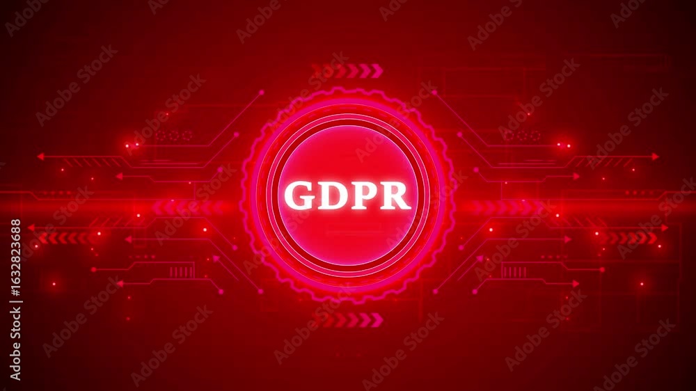 Aufkleber gdpr – general data protection regulation. gdpr concept head up display (hud ui) panel and futuristi