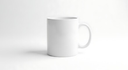 Fototapeta premium Blank White Ceramic Coffee Mug Mockup on White Background – Front View