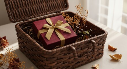 Gift Basket with Dried Flowers