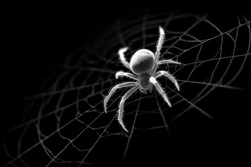 Monochromatic Spider on Web with Detailed Hairs
