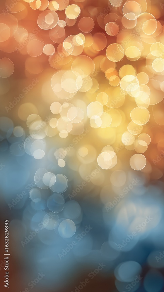 Poster Bright and Colorful Bokeh Background Ideal for Creating Uplifting Text Overlays With a Variety of Warm and Cool Tones