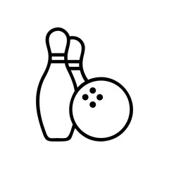 Icon of a bowling ball and pins representing the sport