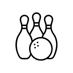 Icon of a bowling ball and pins representing the sport