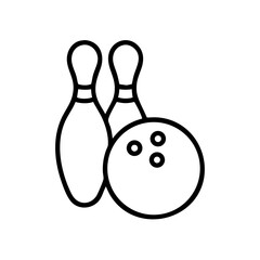 Icon of a bowling ball and pins representing the sport