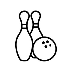 Icon of a bowling ball and pins representing the sport