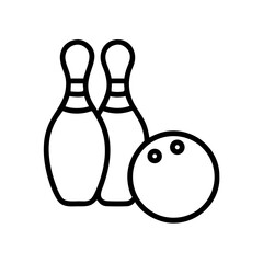 Icon of a bowling ball and pins representing the sport