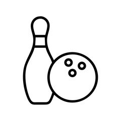 Icon of a bowling ball and pins representing the sport