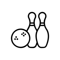 Icon of a bowling ball and pins representing the sport
